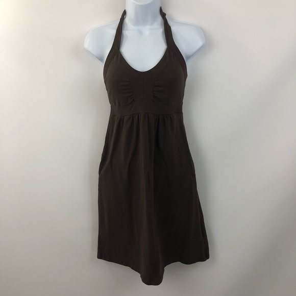 Athleta Dresses & Skirts - Athleta Brown Halter Dress Empire Style 756550